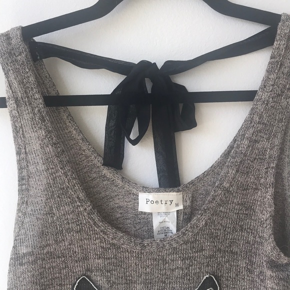 Owl Top with tie and open back - Picture 5 of 7